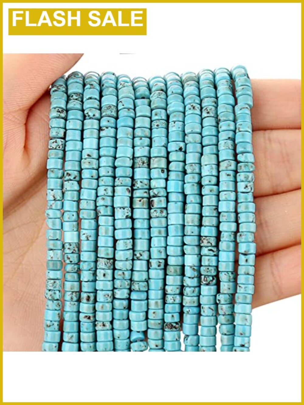 150PC Natural Turquoise Stone Spacer Beads 4mm Heishi Disc for Jewelry Making
